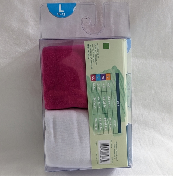 Girls 2 Pack Camisoles, Hot Pink & White, Premium Cotton Blend, Size L(10-12) - Picture 2 of 3